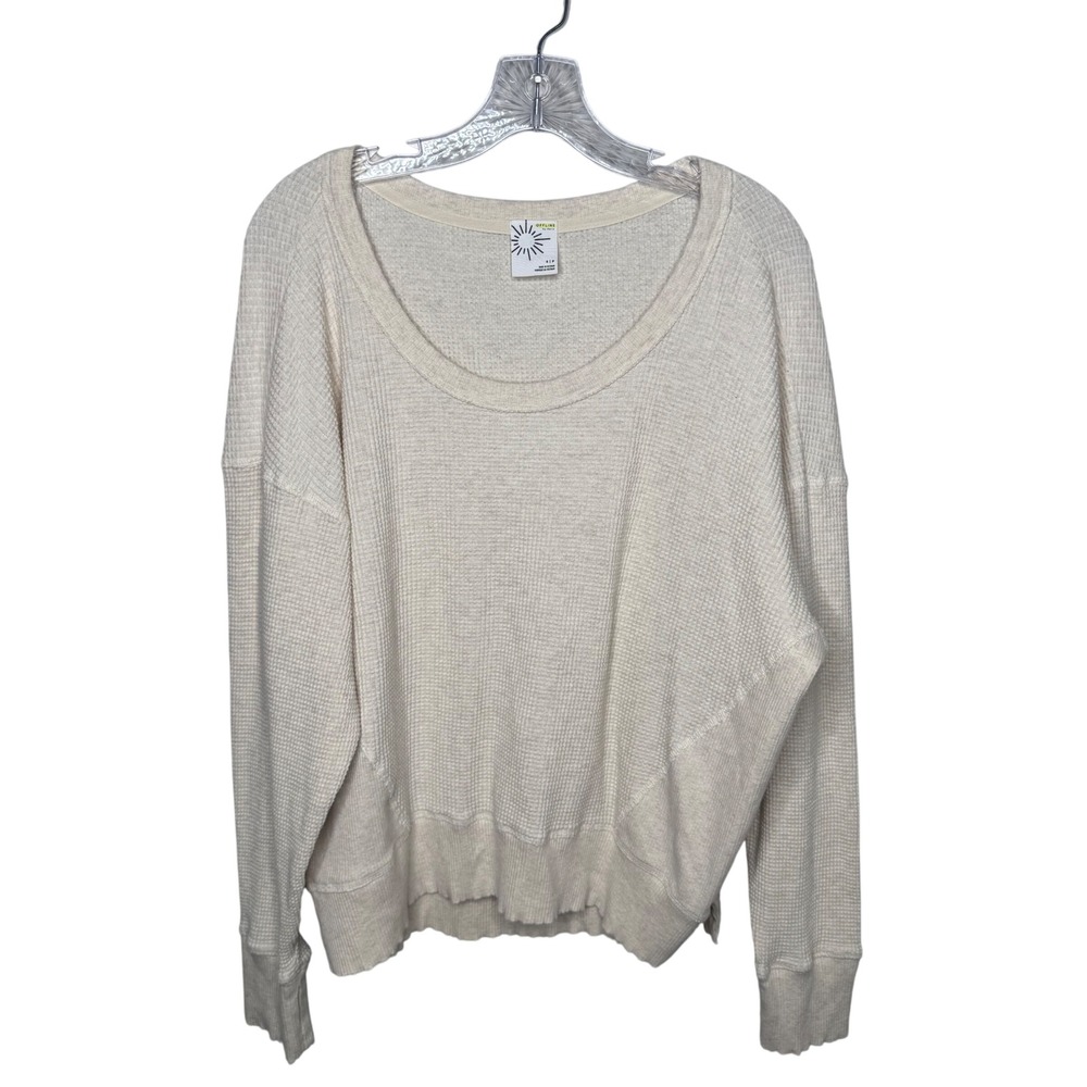 Aerie OFFLINE Waffle‎ Knit Long Sleeve Pullover Cream Size S P
